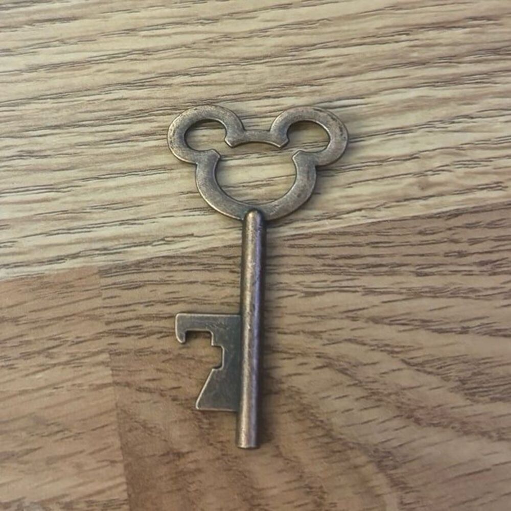 Mickey Mouse Ear Bottle Opener Bronze Metal Disney Keychain Charm Pendant